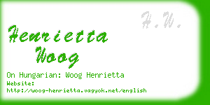 henrietta woog business card